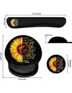 Soporte de Muñeca Ergonómico Yuxcfhjfe + Alfombrilla de Ratón 25x22cm 2