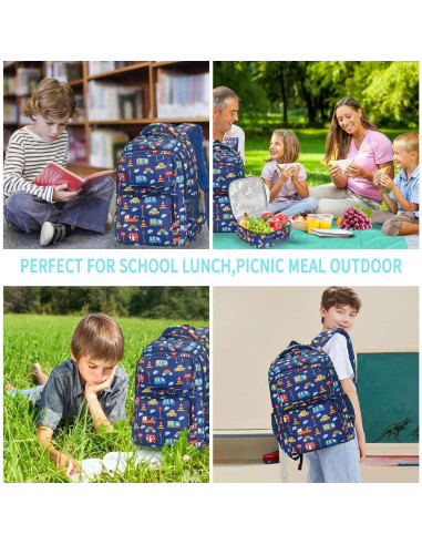 Set de 3 mochilas escolares YESGIRL con caja de almuerzo