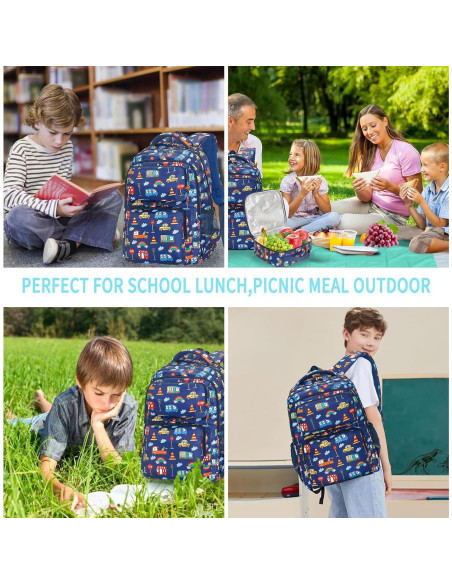 Set de 3 mochilas escolares YESGIRL con caja de almuerzo