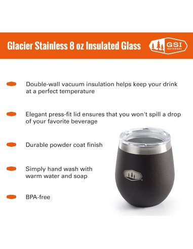 Vaso Aislado de Acero Inoxidable GSI Outdoors 240 ml Multicolor