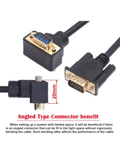Cable VGA RGB Macho a Macho 1.0m 90 Grados CY para Monitor 2