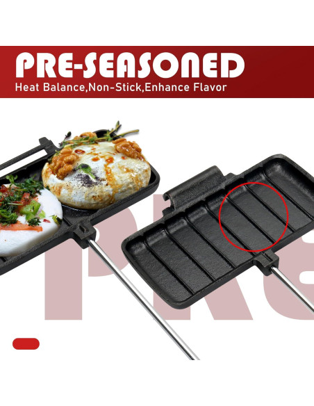 Hierro de Pastel Doble Alytree de Hierro Fundido 11x21cm Hierro de Pastel Doble Alytree de Hierro Fundido 11x21cm