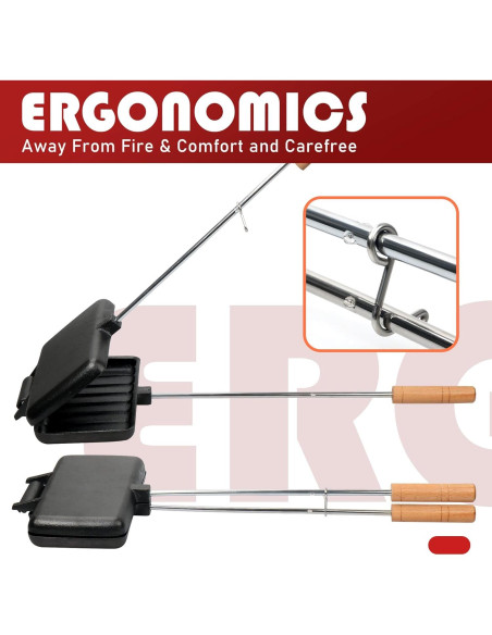 Hierro de Pastel Doble Alytree de Hierro Fundido 11x21cm Hierro de Pastel Doble Alytree de Hierro Fundido 11x21cm