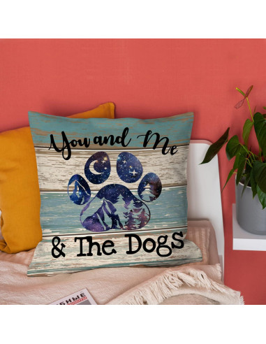 Funda de Almohada Decorativa Burosev Rústica Perro 45x45 cm