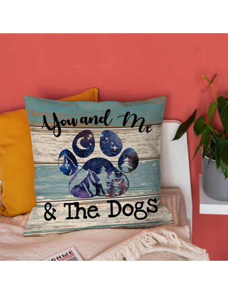 Funda de Almohada Decorativa Burosev Rústica Perro 45x45 cm