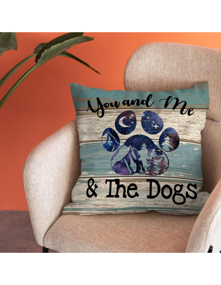 Funda de Almohada Decorativa Burosev Rústica Perro 45x45 cm