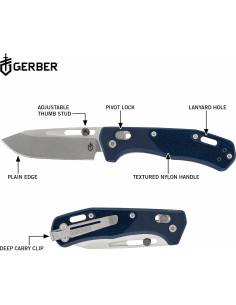 Cuchillo de bolsillo Gerber Gear Assert MagnaCut 7.62 cm Azul 2