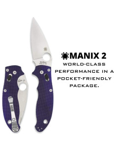 Cuchillo plegable Spyderco Manix 2 S110V 8.56 cm G-10 azul 2