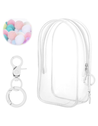 Bolsa de Llavero Transparente Xyulaan con Crema 19.2x11.8cm