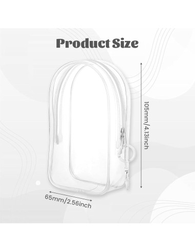 Bolsa de Llavero Transparente Xyulaan con Crema 19.2x11.8cm