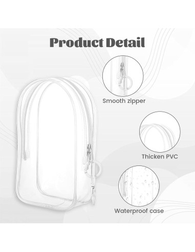 Bolsa de Llavero Transparente Xyulaan con Crema 19.2x11.8cm