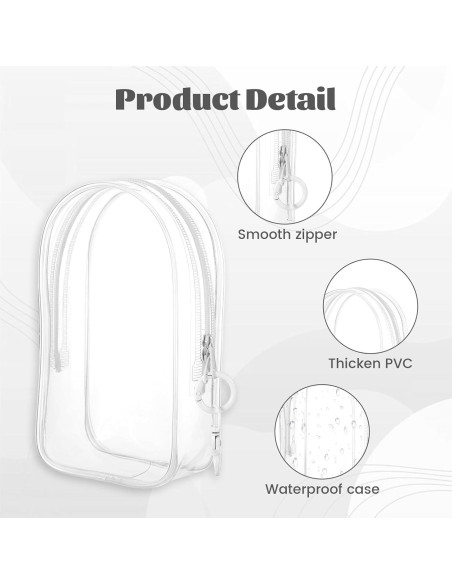 Bolsa de Llavero Transparente Xyulaan con Crema 19.2x11.8cm