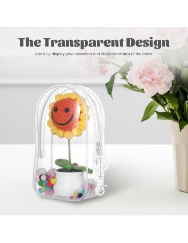 Bolsa de Llavero Transparente Xyulaan con Crema 19.2x11.8cm