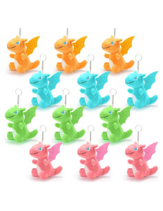 12 Llaveros de Peluche Dragón Siifert 12-14 cm para Regalo
