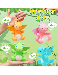 12 Llaveros de Peluche Dragón Siifert 12-14 cm para Regalo 2