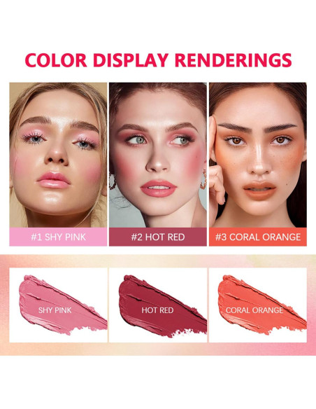 Barra de Rubor en Crema FYEBOO 17g Rosa Tímido Multiusos