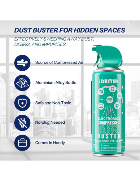 Lata de Aire Comprimido iDuster 283.5g Limpiador Electrónica