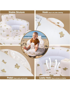 Asiento Inflable para Bebés AirSwim Oso - 0.20 kg, 3 meses+ 2