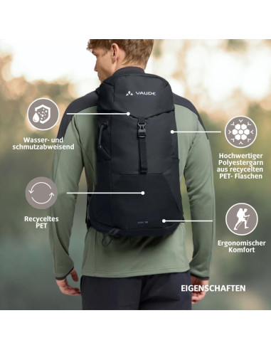 Mochila de Senderismo VAUDE Jura 18L Negra Unisex