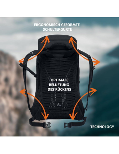 Mochila de Senderismo VAUDE Jura 18L Negra Unisex