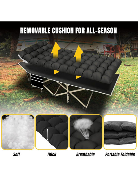 Cama de Camping YELLOW JACKET Plegable con Colchón 600kg Cama de Camping YELLOW JACKET Plegable con Colchón 600kg
