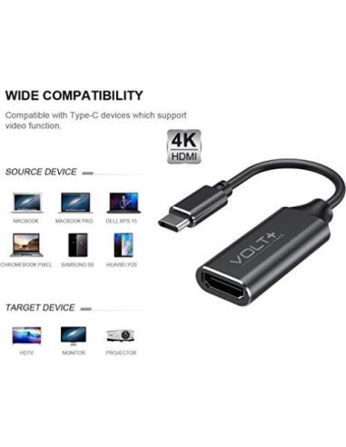 Adaptador HDMI 8K/4K VOLT PLUS TECH USB-C a HDMI 2.1b