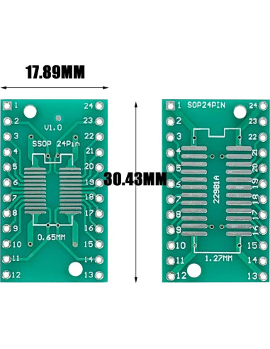 10 Piezas Adaptador Placa SOP24 a DIP Cermant 17.89x30.43mm