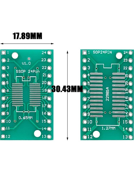 10 Piezas Adaptador Placa SOP24 a DIP Cermant 17.89x30.43mm