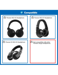 Almohadillas de Reemplazo DowiTech para Auriculares Pioneer HDJ-X5 HDJ-X7 HDJ-X10 2