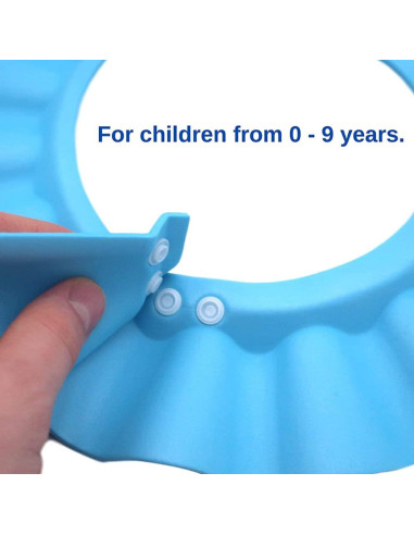 Gorro de Baño para Bebé Porgeel Azul - Visera Ducha 40-55cm