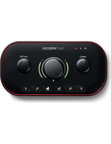 Paquete de Grabación USB-C Focusrite Vocaster Two + 2 Auriculares Rockville PRO-M50 SR + 2 Micrófonos RCM SR