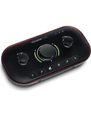 Paquete de Grabación USB-C Focusrite Vocaster Two + 2 Auriculares Rockville PRO-M50 SR + 2 Micrófonos RCM SR