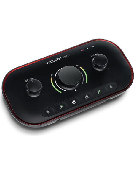 Paquete de Grabación USB-C Focusrite Vocaster Two + 2 Auriculares Rockville PRO-M50 SR + 2 Micrófonos RCM SR