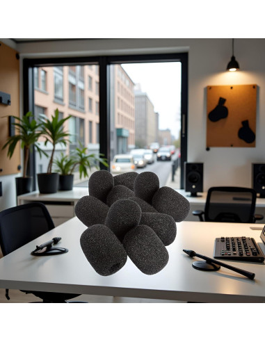 10 Fundas de Espuma Negra para Micrófono BlueParrott B450 B550