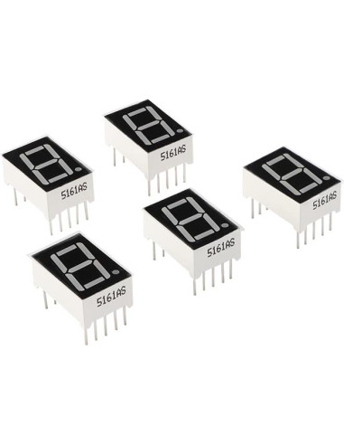 Tubo Digital LED 7 Segmentos 0.56" Rojo 10 Pines Común Ánodo