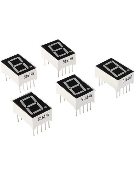 Tubo Digital LED 7 Segmentos 0.56" Rojo 10 Pines Común Ánodo