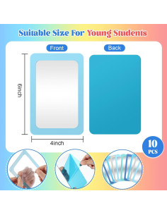 Espejos Pequeños Dandat Irrompibles 10 Pcs 15.24x10.16 cm Azul 2