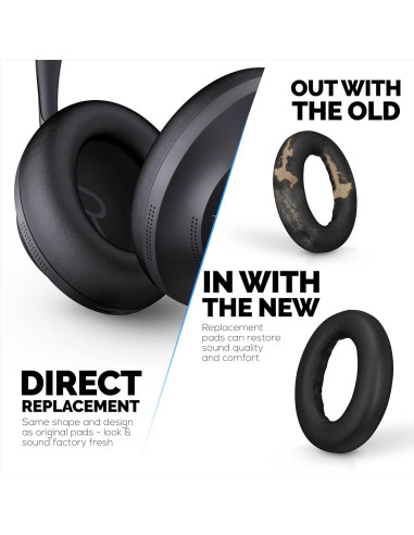 Almohadillas de Reemplazo Brainwavz para Bose NC700 - PU Negro