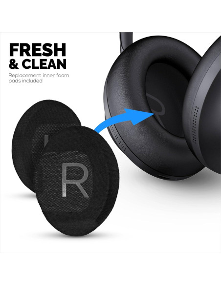 Almohadillas de Reemplazo Brainwavz para Bose NC700 - PU Negro