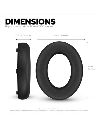 Almohadillas de Reemplazo Brainwavz para Bose NC700 - PU Negro