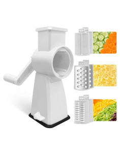 Rallador de Queso Rotativo SUREWIN 3 Cuchillas Acero Inoxidable