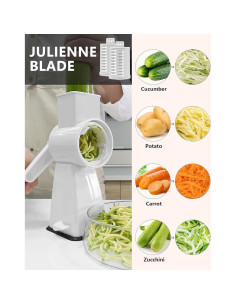 Rallador de Queso Rotativo SUREWIN 3 Cuchillas Acero Inoxidable 2