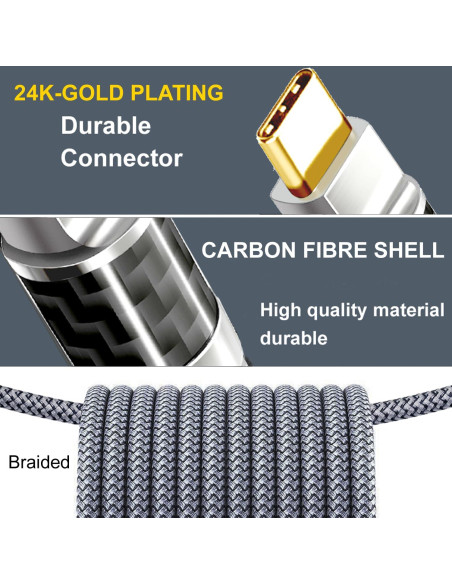 Cable USB Tipo C 1.83M Yotetion 4K 240W Carga Rápida