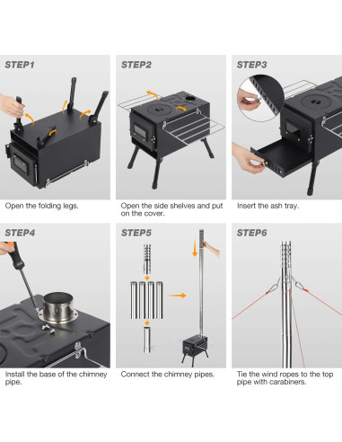 Estufa de Leña Portátil Lineslife para Camping 8.5kg