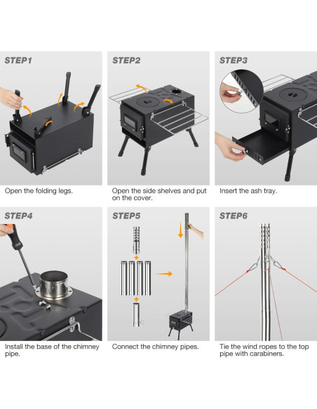 Estufa de Leña Portátil Lineslife para Camping 8.5kg