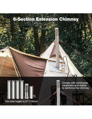 Estufa de Leña Portátil Lineslife para Camping 8.5kg