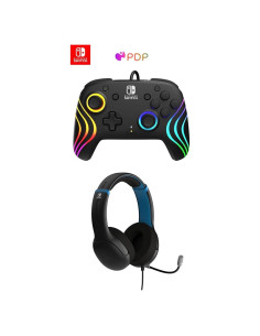 Paquete Controlador Pro PDP Afterglow Wave + Auriculares AIRLITE