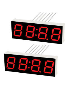 Tubo LED 7 Segmentos uxcell 4 Dígitos Ánodo Común Rojo 2pcs