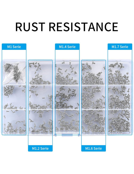 Kit de 800 Tornillos Pequeños WSLLM para Electrónica M1-M1.7