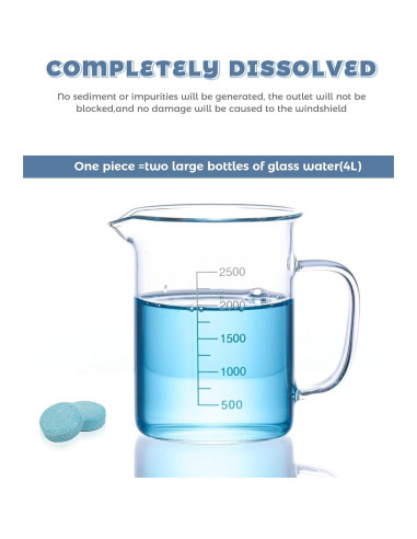 100 Tabletas Limpiaparabrisas UNLRAE, Efecto Concentrado, 3.785L